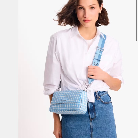 Kate Spade Noel Jacquard Convertible Crossbody Canvas XBody Shoulder Handbag - Picture 4 of 16